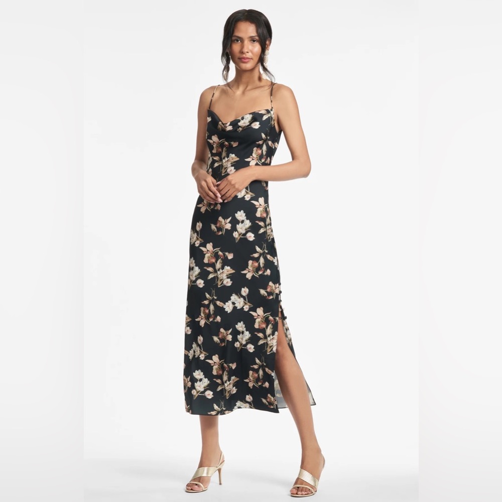 Sanza Dress - Black Venetia Petal